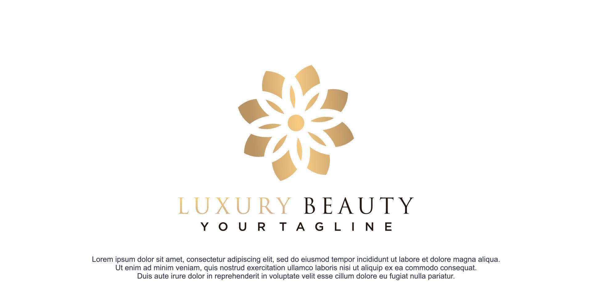 Beauty logo with flower concept premium vector