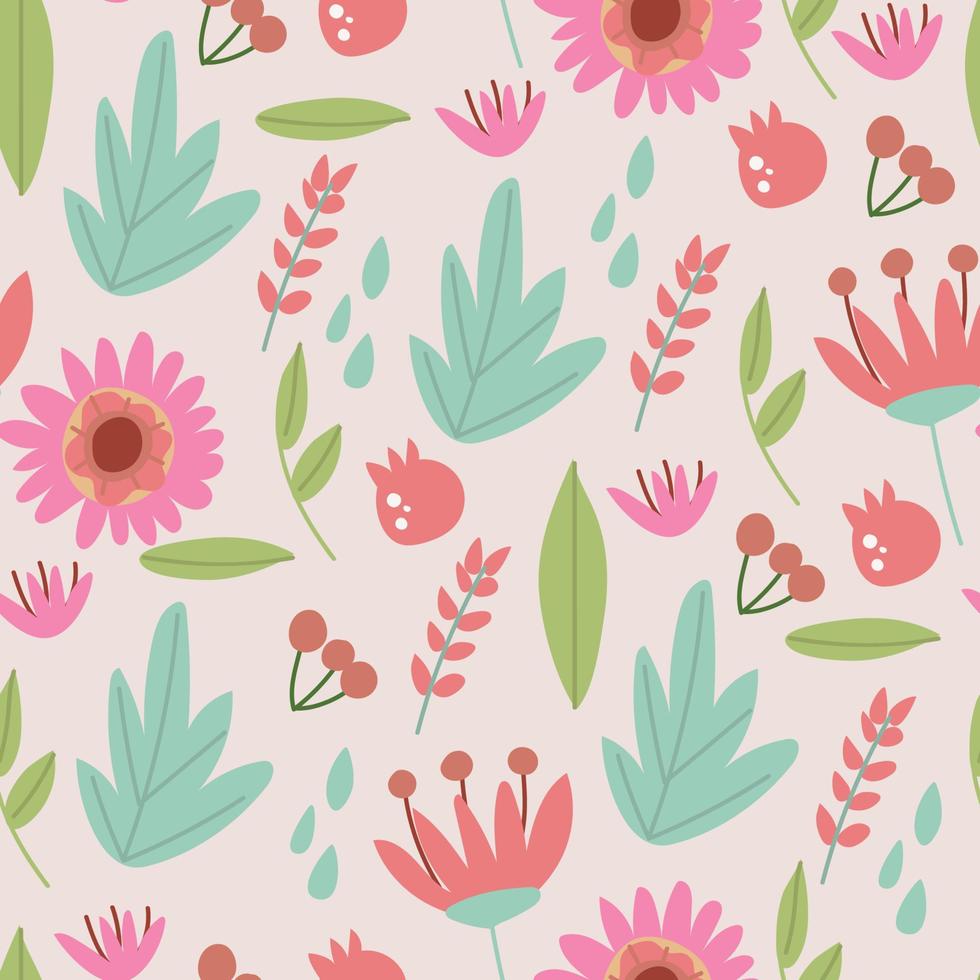 Femenine Spring Seamless Pattern vector