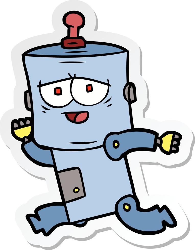 sticker of a cartoon robot vector