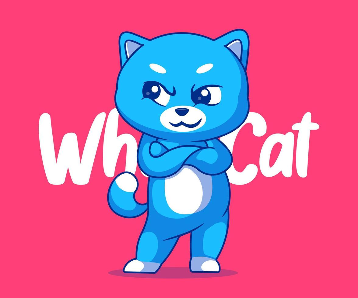 Cute Cat Cartoon Vector Icon Illustration.