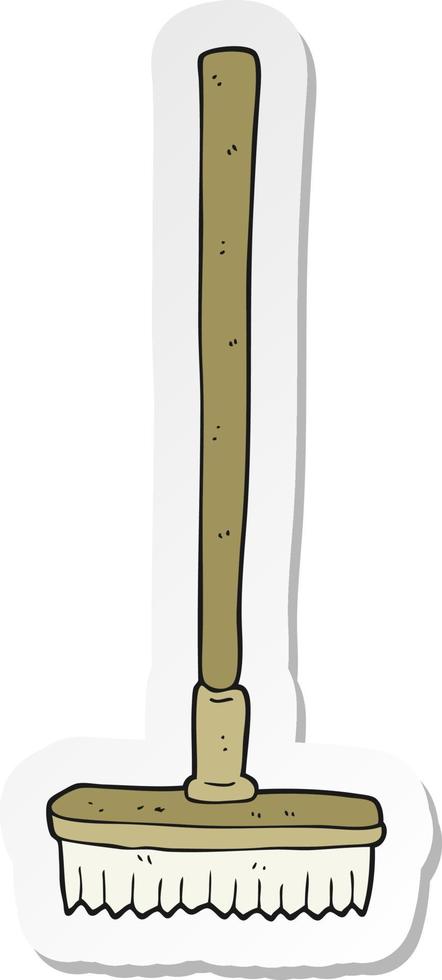 sticker of a cartoon broom vector