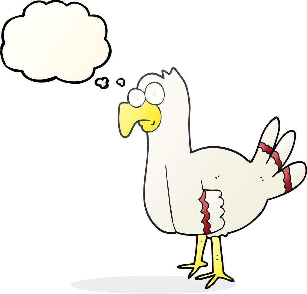 freehand drawn thought bubble cartoon bird vector