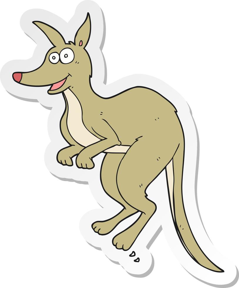 sticker of a cartoon kangaroo vector