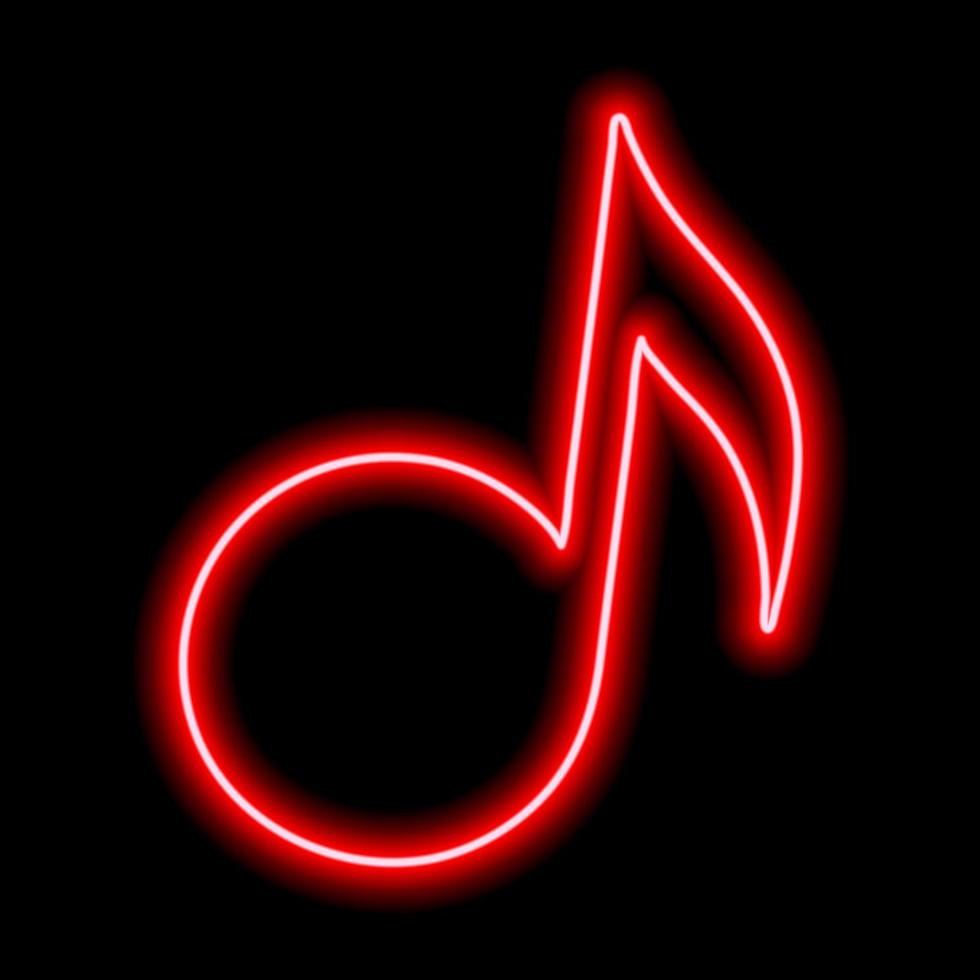 Red neon note sign on a black background vector