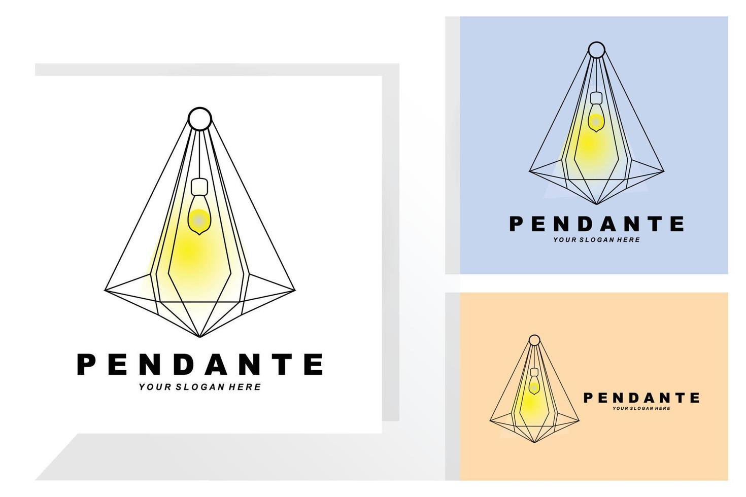 Home Decoration Hanging Lamp Logo, Home Furniture Design Vector