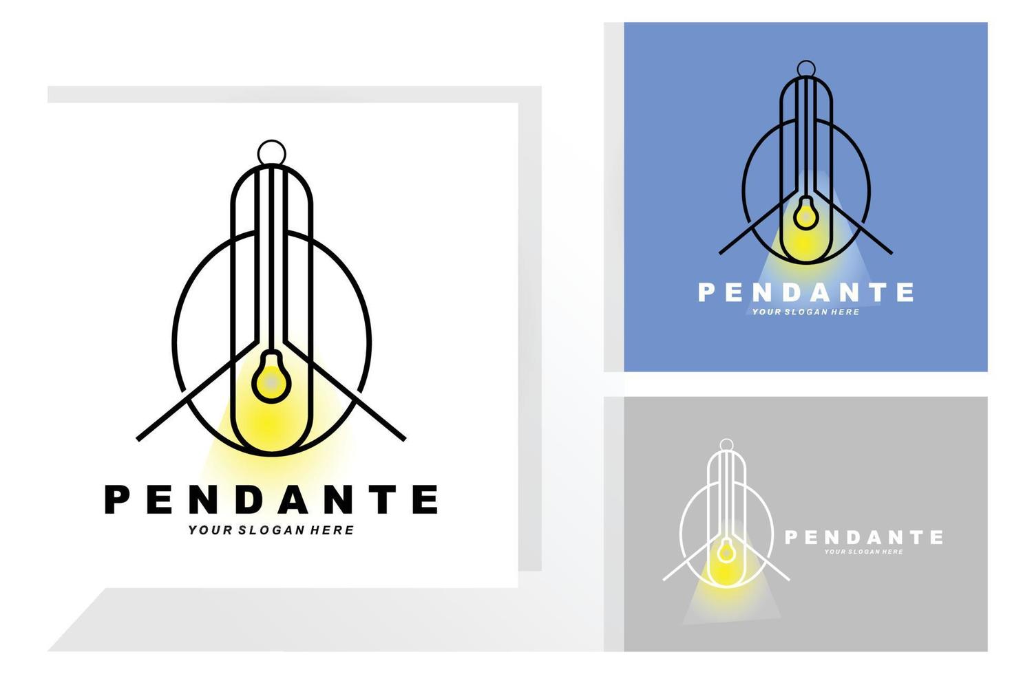 Home Decoration Hanging Lamp Logo, Home Furniture Design Vector