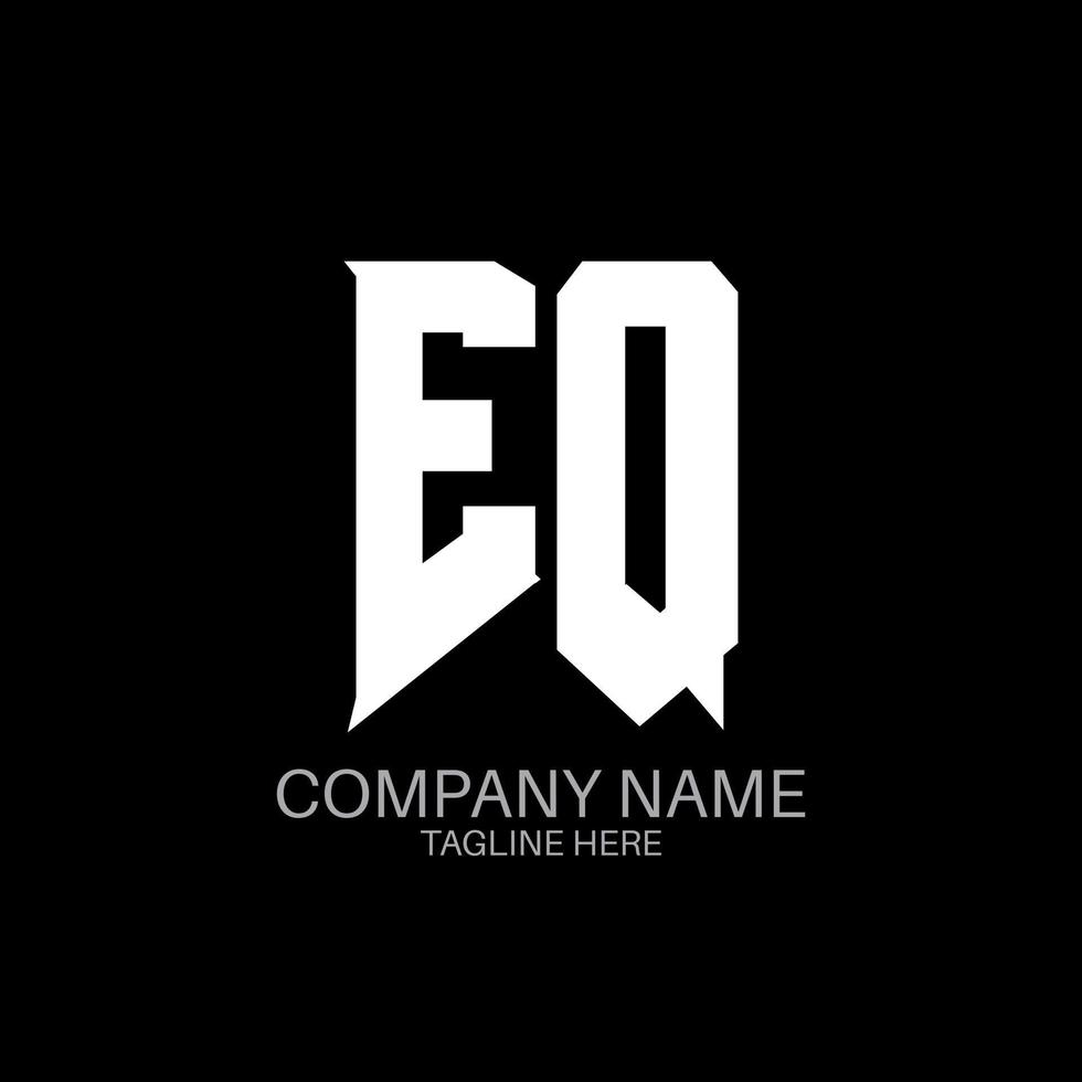 EQ Letter Logo Design. Initial letters EQ gaming's logo icon for technology companies. Tech letter EQ minimal logo design template. EQ letter design vector with white and black colors. EQ