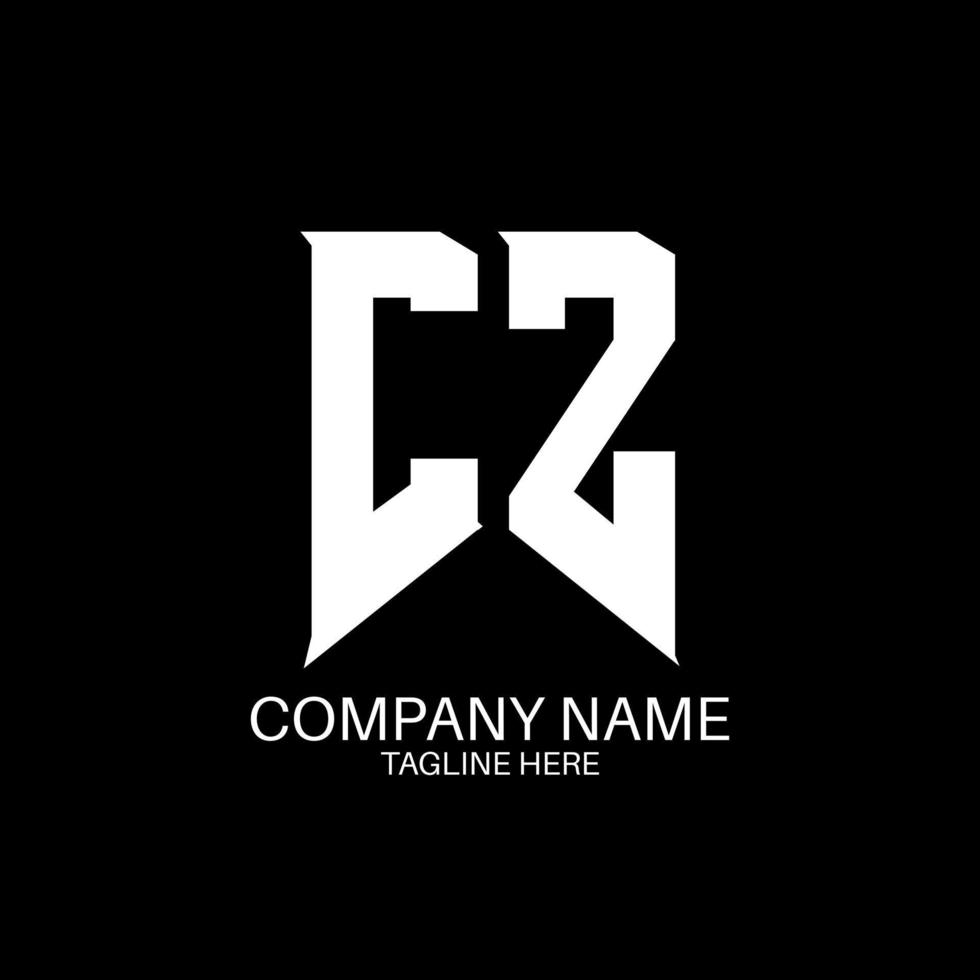 diseño de logotipo de letra cz. letras iniciales cz icono del logotipo de juegos para empresas de tecnología. plantilla de diseño de logotipo mínimo de letra técnica cz. vector de diseño de letras cz con colores blanco y negro. cz