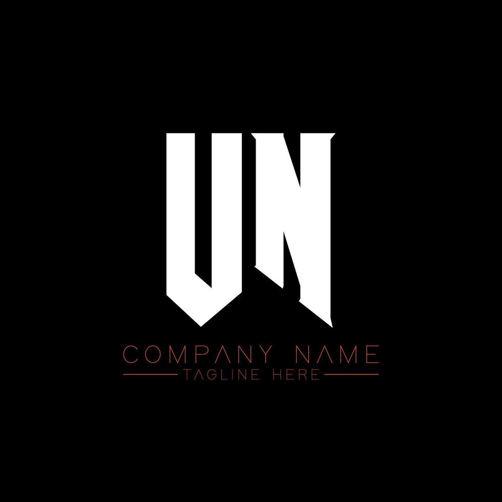 UN Letter Logo Design. Initial letters UN gaming's logo icon for technology companies. Tech letter UN minimal logo design template. UN letter design vector with white and black colors. UN