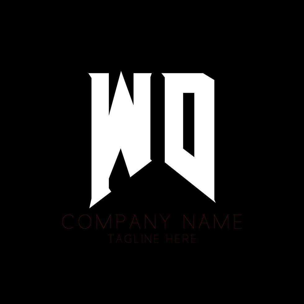 diseño del logotipo de la letra wd. letras iniciales del icono del logotipo de wd gaming para empresas de tecnología. plantilla de diseño de logotipo mínimo tech letter wd. vector de diseño de letra wd con colores blanco y negro. wd, wd