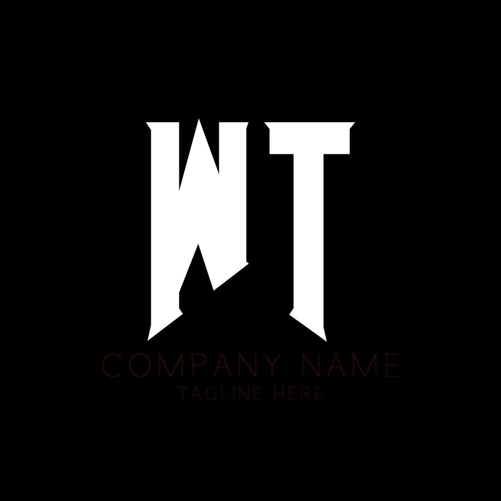 WT Letter Logo Design. Initial letters WT gaming's logo icon for technology companies. Tech letter WT minimal logo design template. W T letter design vector with white and black colors. wt, w t