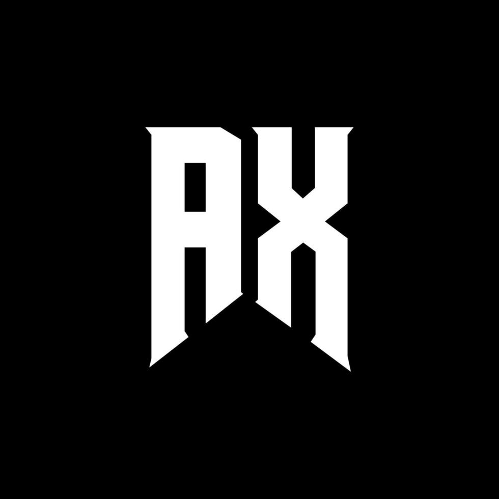 AX Letter Logo Design. Initial letters AX gaming's logo icon for technology companies. Tech letter AX minimal logo design template. AX letter design vector with white and black colors. AX