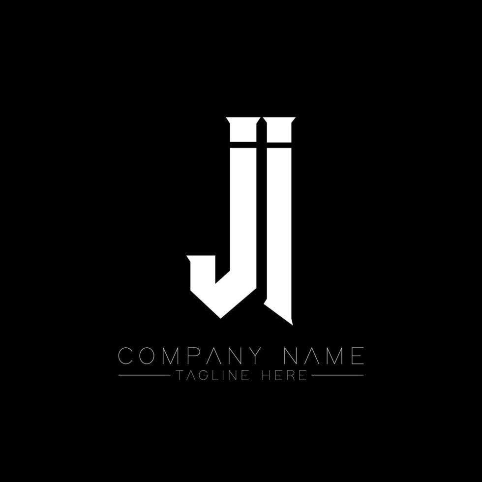 diseño del logotipo de la letra ji. letras iniciales del icono del logotipo de ji gaming para empresas de tecnología. plantilla de diseño de logotipo mínimo de letra tecnológica ji. vector de diseño de letras ji con colores blanco y negro. Ji