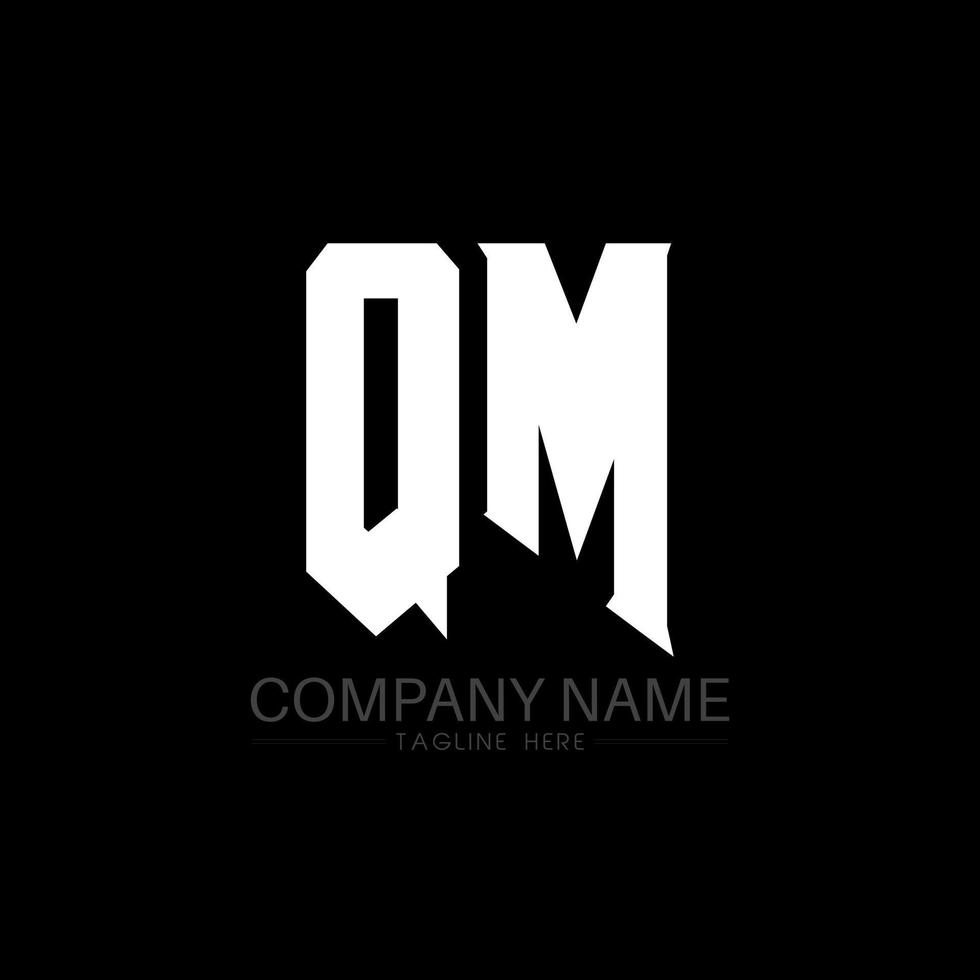 QM Letter Logo Design. Initial letters QM gaming's logo icon for technology companies. Tech letter QM minimal logo design template. QM letter design vector with white and black colors. QM