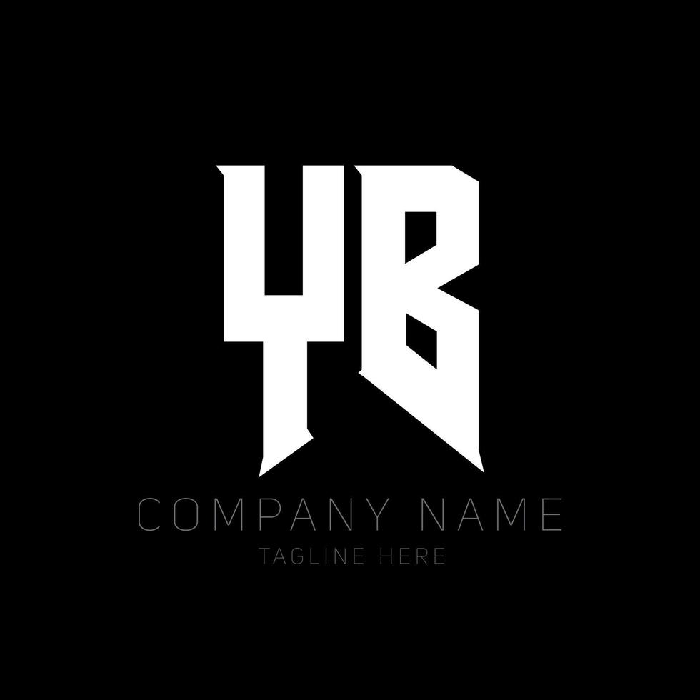 YB Letter Logo Design. Initial letters YB gaming's logo icon for technology companies. Tech letter YB minimal logo design template. Y B letter design vector with white and black colors. yb, y b