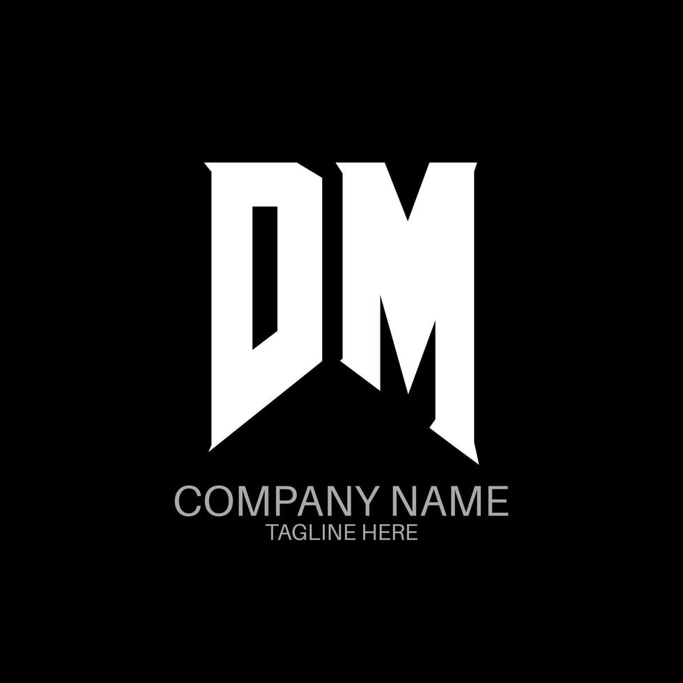 DM Letter Logo Design. Initial letters DM gaming's logo icon for technology companies. Tech letter DM minimal logo design template. DM letter design vector with white and black colors. DM