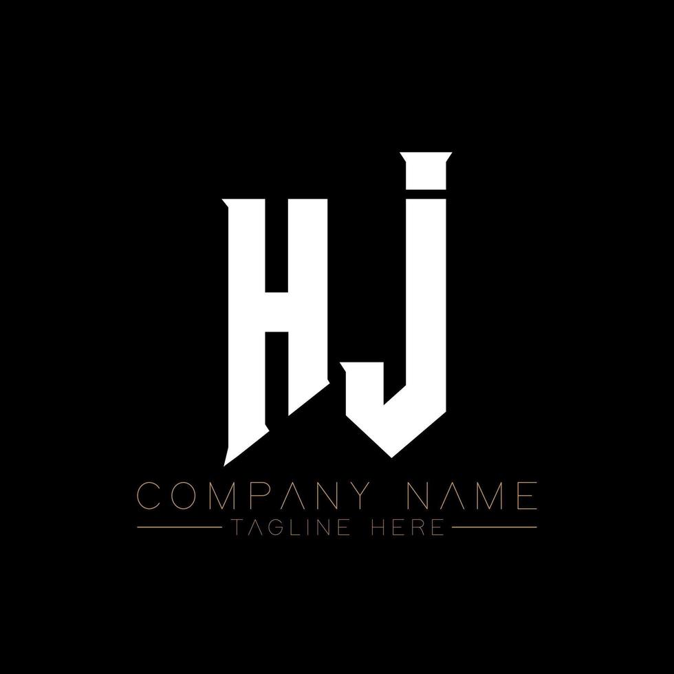 diseño del logotipo de la letra hj. letras iniciales hj icono del logotipo de juegos para empresas de tecnología. plantilla de diseño de logotipo mínimo tech letter hj. vector de diseño de letras hj con colores blanco y negro. hj