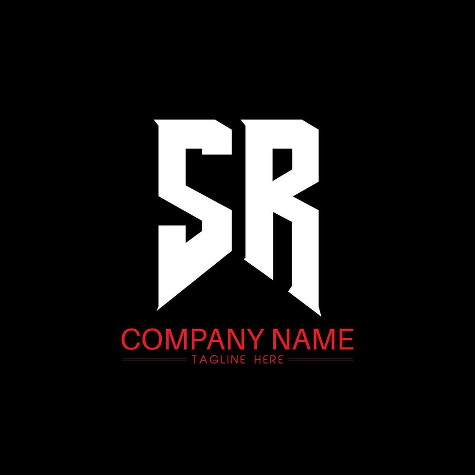 SR Letter Logo Design. Initial letters SR gaming's logo icon for technology companies. Tech letter SR minimal logo design template. SR letter design vector with white and black colors. SR