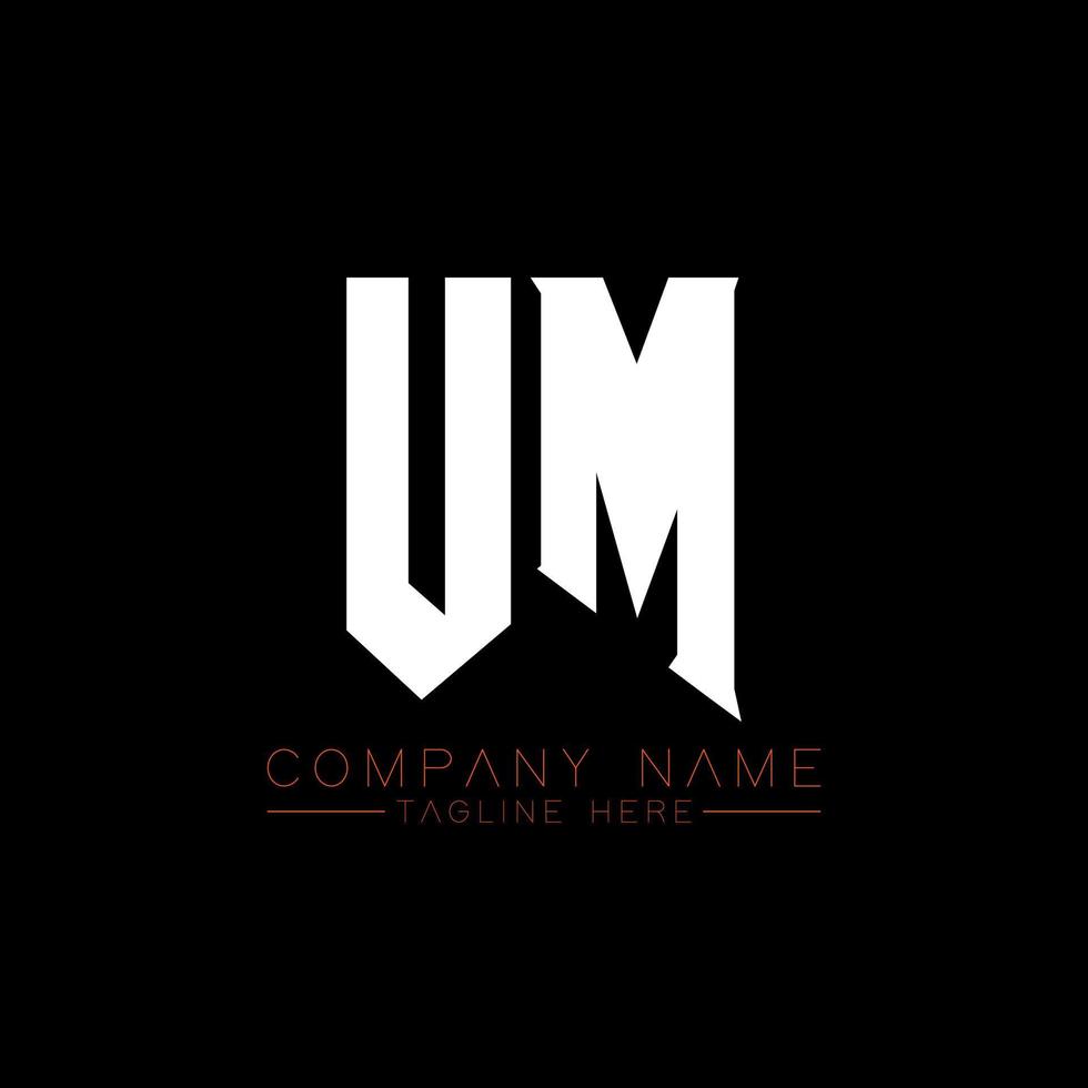 UM Letter Logo Design. Initial letters UM gaming's logo icon for technology companies. Tech letter UM minimal logo design template. UM letter design vector with white and black colors. UM
