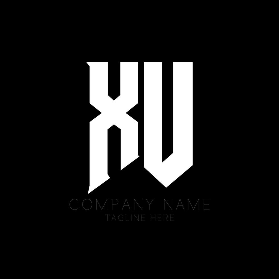 diseño del logotipo de la letra xu. letras iniciales del icono del logotipo de xu gaming para empresas de tecnología. plantilla de diseño de logotipo mínimo tech letter xu. vector de diseño de letras xu con colores blanco y negro. xu, xu