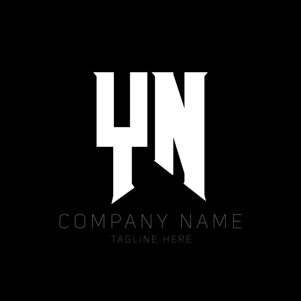 YN Letter Logo Design. Initial letters YN gaming's logo icon for technology companies. Tech letter YN minimal logo design template. Y N letter design vector with white and black colors. yn, y n