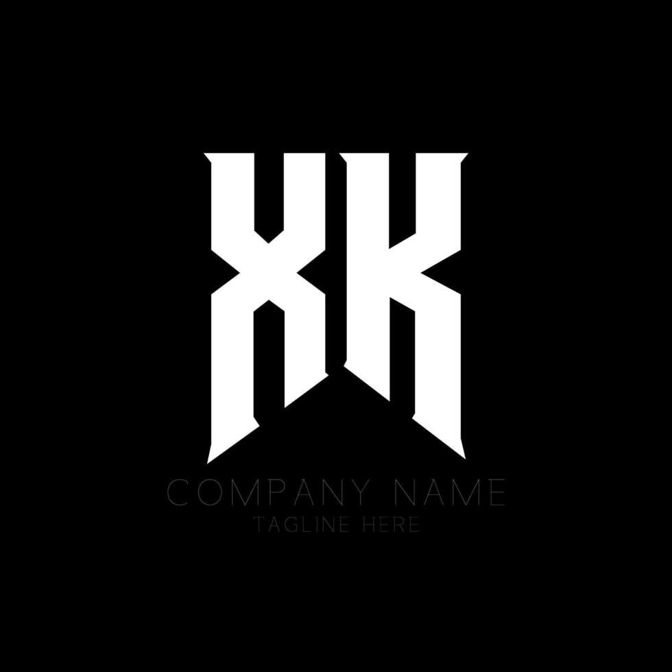 diseño del logotipo de la letra xk. letras iniciales del icono del logotipo de xk gaming para empresas de tecnología. plantilla de diseño de logotipo mínimo tech letter xk. vector de diseño de letras xk con colores blanco y negro. xk, xk