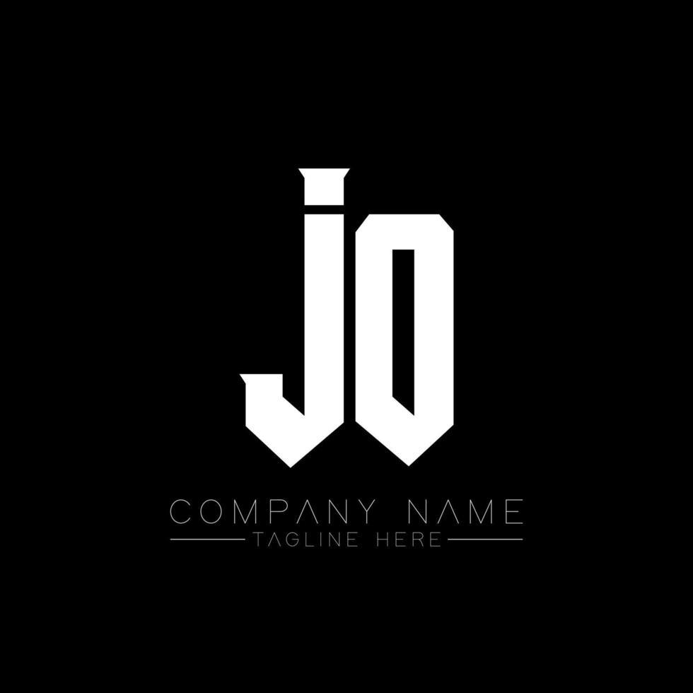 diseño del logotipo de la letra jo. letras iniciales del icono del logotipo de jo gaming para empresas de tecnología. plantilla de diseño de logotipo mínimo tech letter jo. vector de diseño de letras jo con colores blanco y negro. yo