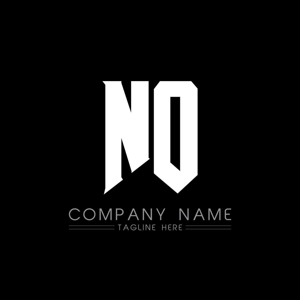 NO Letter Logo Design. Initial letters NO gaming's logo icon for technology companies. Tech letter NO minimal logo design template. NO letter design vector with white and black colors. NO