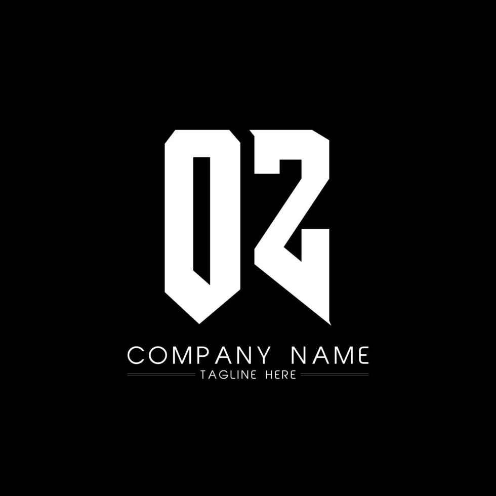 OZ Letter Logo Design. Initial letters OZ gaming's logo icon for technology companies. Tech letter OZ minimal logo design template. OZ letter design vector with white and black colors. OZ
