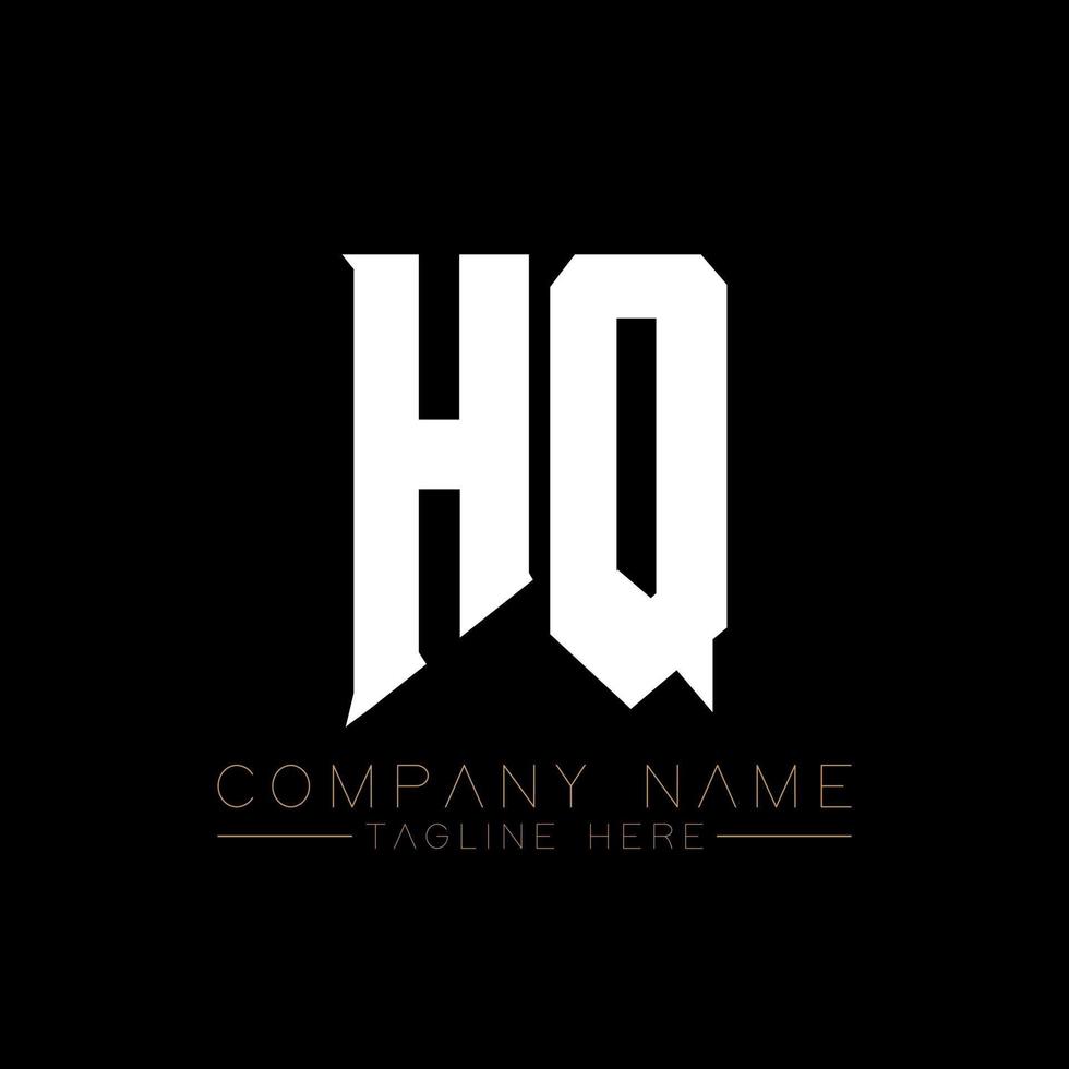 HQ Letter Logo Design. Initial letters HQ gaming's logo icon for technology companies. Tech letter HQ minimal logo design template. HQ letter design vector with white and black colors. HQ