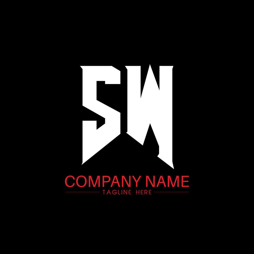 SW Letter Logo Design. Initial letters SW gaming's logo icon for technology companies. Tech letter SW minimal logo design template. SW letter design vector with white and black colors. SW