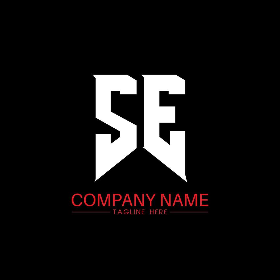 SE Letter Logo Design. Initial letters SE gaming's logo icon for technology companies. Tech letter SE minimal logo design template. SE letter design vector with white and black colors. SE