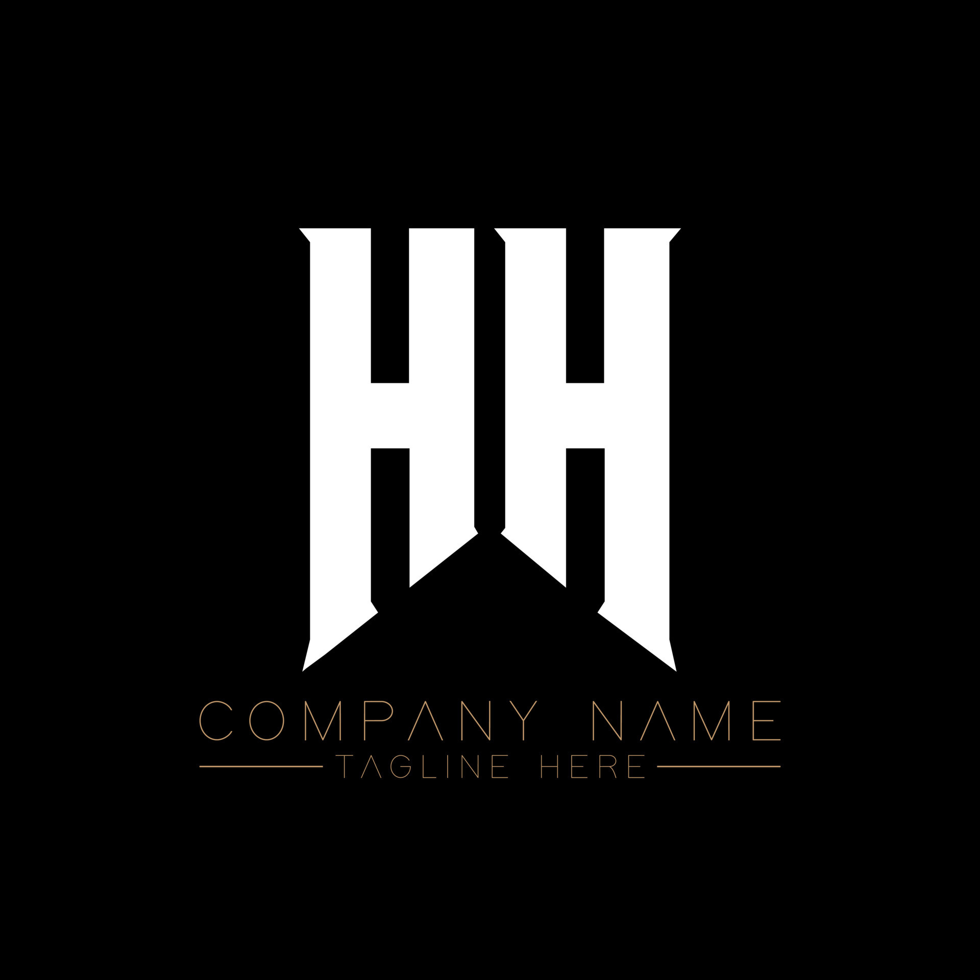 diseño del logotipo de la letra hh letras iniciales hh icono del