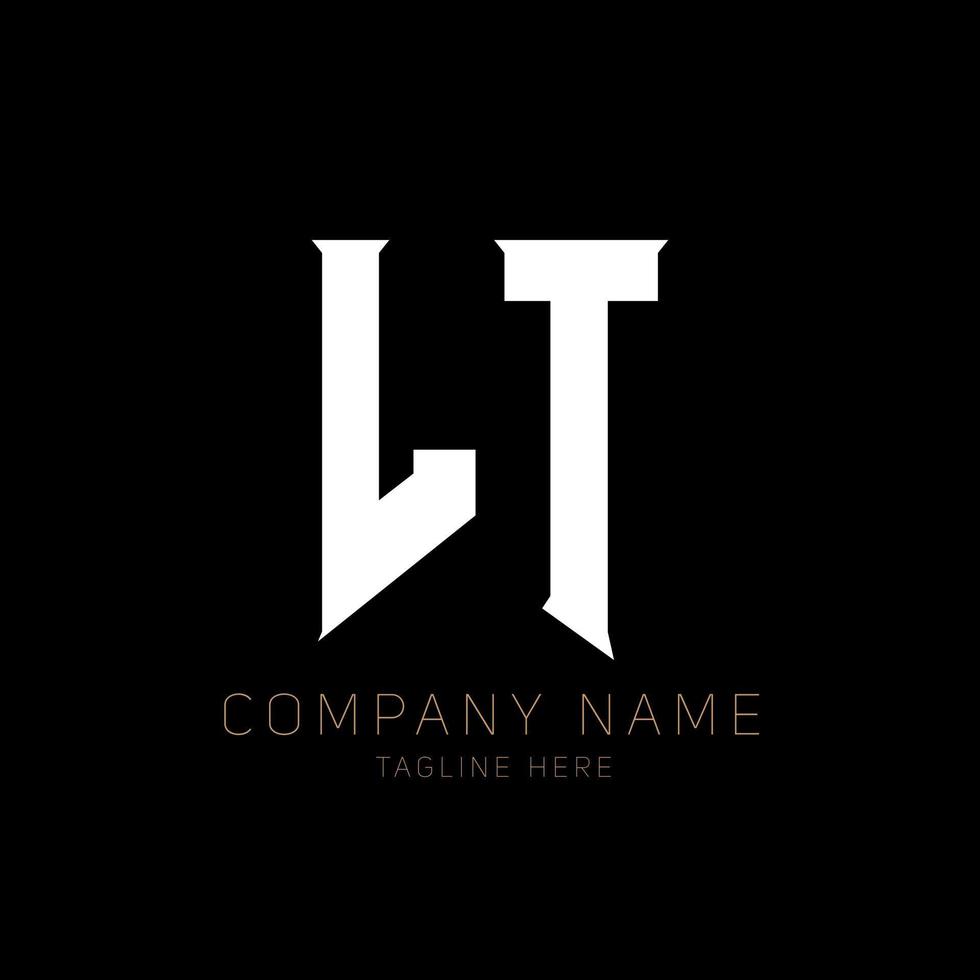 LT Letter Logo Design. Initial letters LT gaming's logo icon for technology companies. Tech letter LT minimal logo design template. LT letter design vector with white and black colors. LT