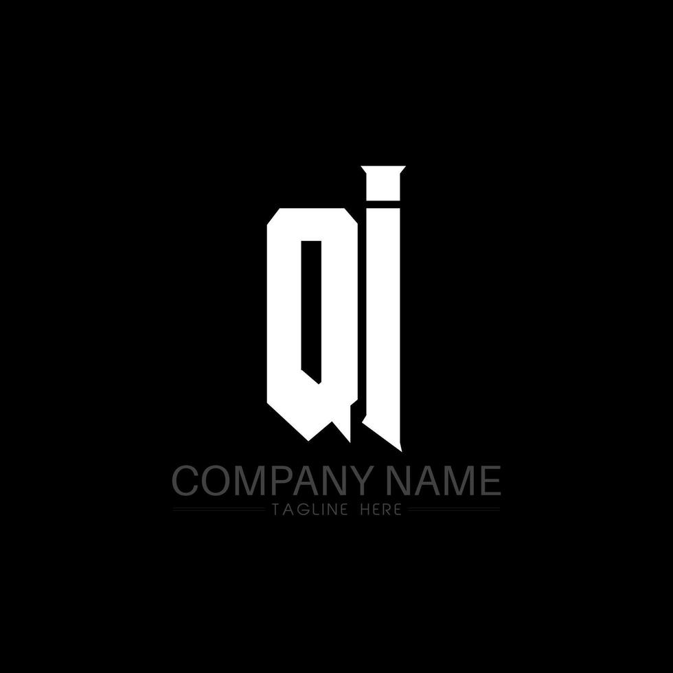 QI Letter Logo Design. Initial letters QI gaming's logo icon for technology companies. Tech letter QI minimal logo design template. QI letter design vector with white and black colors. QI