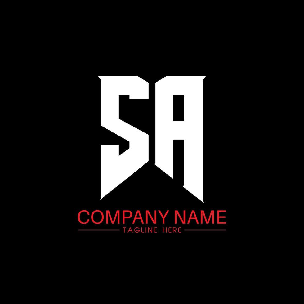 SA Letter Logo Design. Initial letters SA gaming's logo icon for technology companies. Tech letter SA minimal logo design template. SA letter design vector with white and black colors. SA