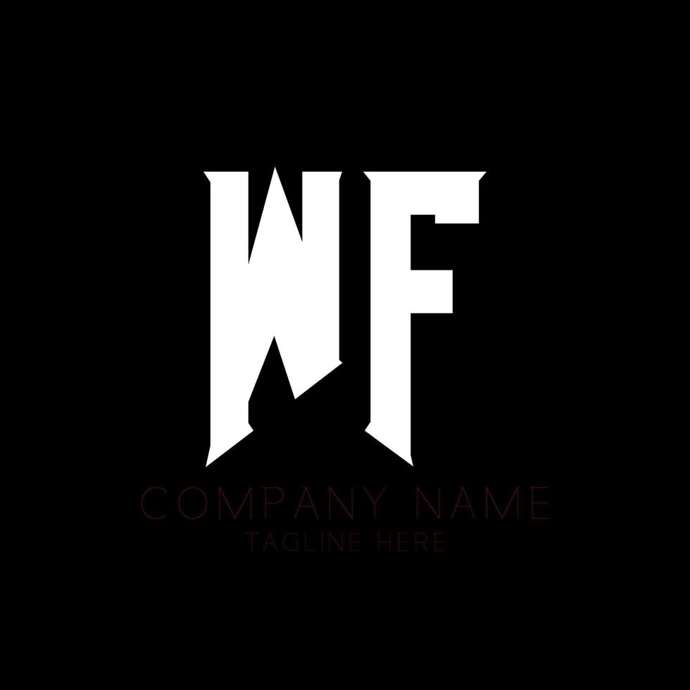 WF Letter Logo Design. Initial letters WF gaming's logo icon for technology companies. Tech letter WF minimal logo design template. W F letter design vector with white and black colors. wf, w f