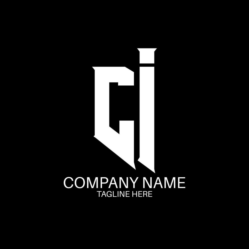 CI Letter Logo Design. Initial letters CI gaming's logo icon for technology companies. Tech letter CI minimal logo design template. CI letter design vector with white and black colors. CI