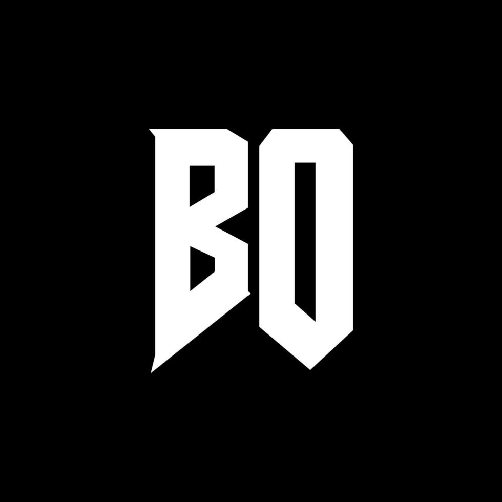 diseño del logotipo de la letra bo. letras iniciales bo icono del logotipo de juegos para empresas de tecnología. plantilla de diseño de logotipo mínimo de tech letter bo. vector de diseño de letra bo con colores blanco y negro. bo