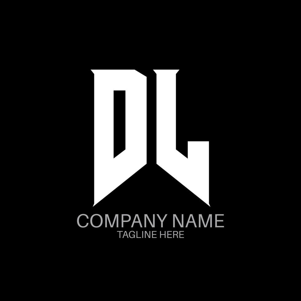 DL Letter Logo Design. Initial letters DL gaming's logo icon for technology companies. Tech letter DL minimal logo design template. DL letter design vector with white and black colors. DL