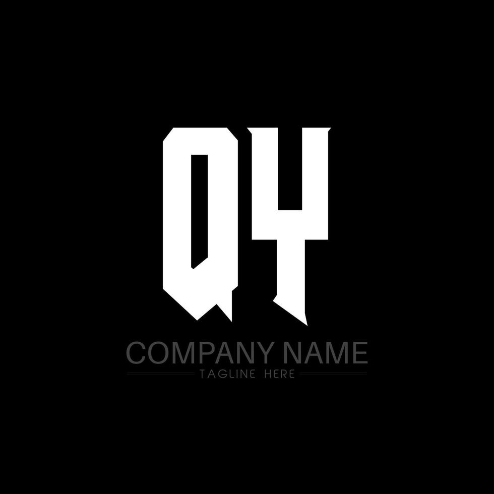 QY Letter Logo Design. Initial letters QY gaming's logo icon for technology companies. Tech letter QY minimal logo design template. QY letter design vector with white and black colors. QY