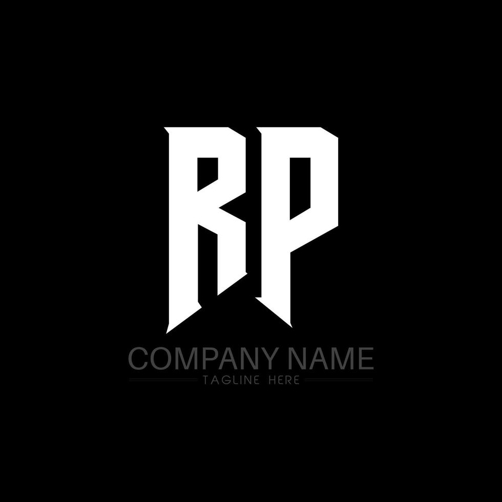 diseño de logotipo de letra rp. letras iniciales del icono del logotipo de rp gaming para empresas de tecnología. plantilla de diseño de logotipo mínimo de letra técnica rp. vector de diseño de carta rp con colores blanco y negro. rp