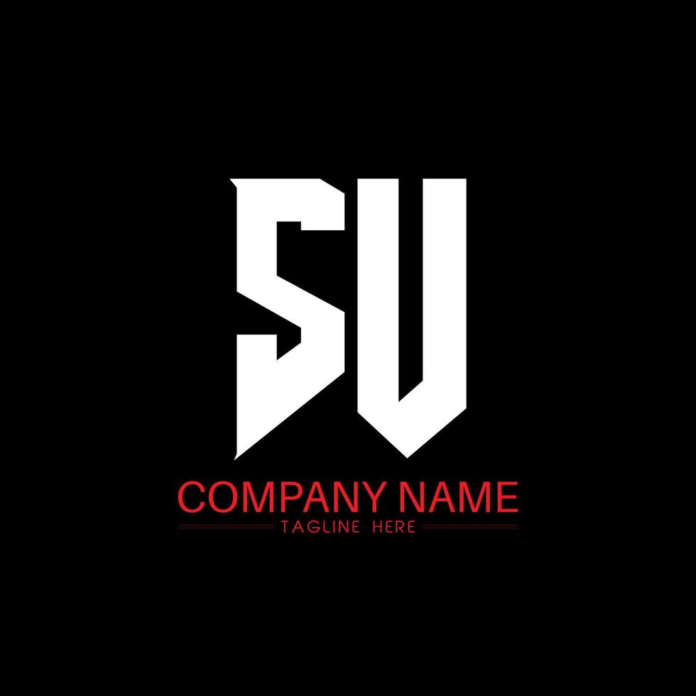 SU Letter Logo Design. Initial letters SU gaming's logo icon for technology companies. Tech letter SU minimal logo design template. SU letter design vector with white and black colors. SU