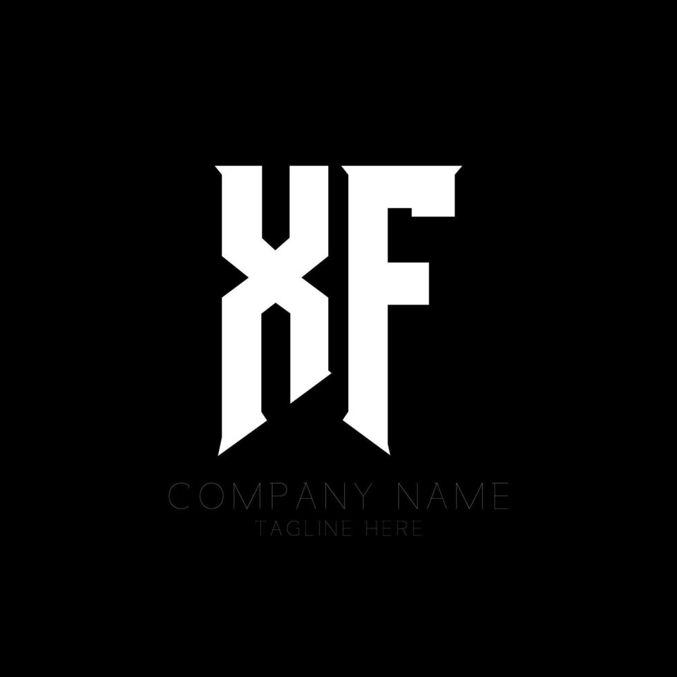 diseño del logotipo de la letra xf. letras iniciales del icono del logotipo de xf gaming para empresas de tecnología. plantilla de diseño de logotipo mínimo tech letter xf. vector de diseño de letra xf con colores blanco y negro. xf, xf