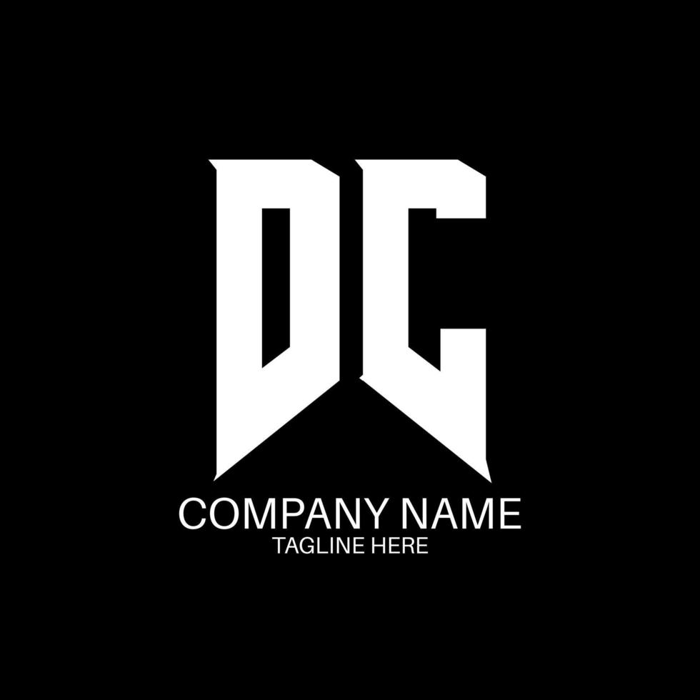 diseño del logotipo de la letra dc. letras iniciales del icono del logotipo de dc gaming para empresas de tecnología. plantilla de diseño de logotipo mínimo de tech letter dc. vector de diseño de letras dc con colores blanco y negro. corriente continua