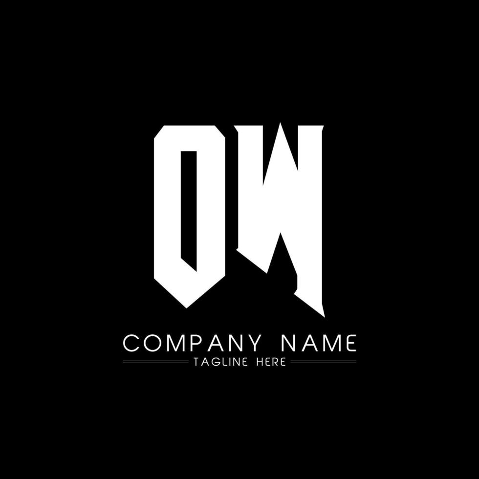 OW Letter Logo Design. Initial letters OW gaming's logo icon for technology companies. Tech letter OW minimal logo design template. OW letter design vector with white and black colors. OW