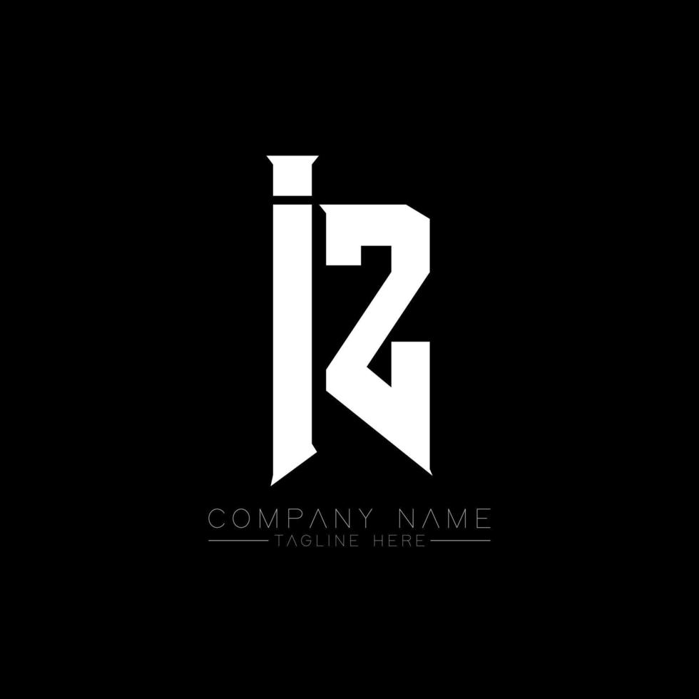 IZ Letter Logo Design. Initial letters IZ gaming's logo icon for technology companies. Tech letter IZ minimal logo design template. IZ letter design vector with white and black colors. IZ