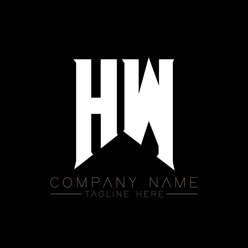 diseño del logotipo de la letra hw. letras iniciales hw icono del logotipo de juegos para empresas de tecnología. plantilla de diseño de logotipo mínimo tech letter hw. vector de diseño de letra hw con colores blanco y negro. cómo