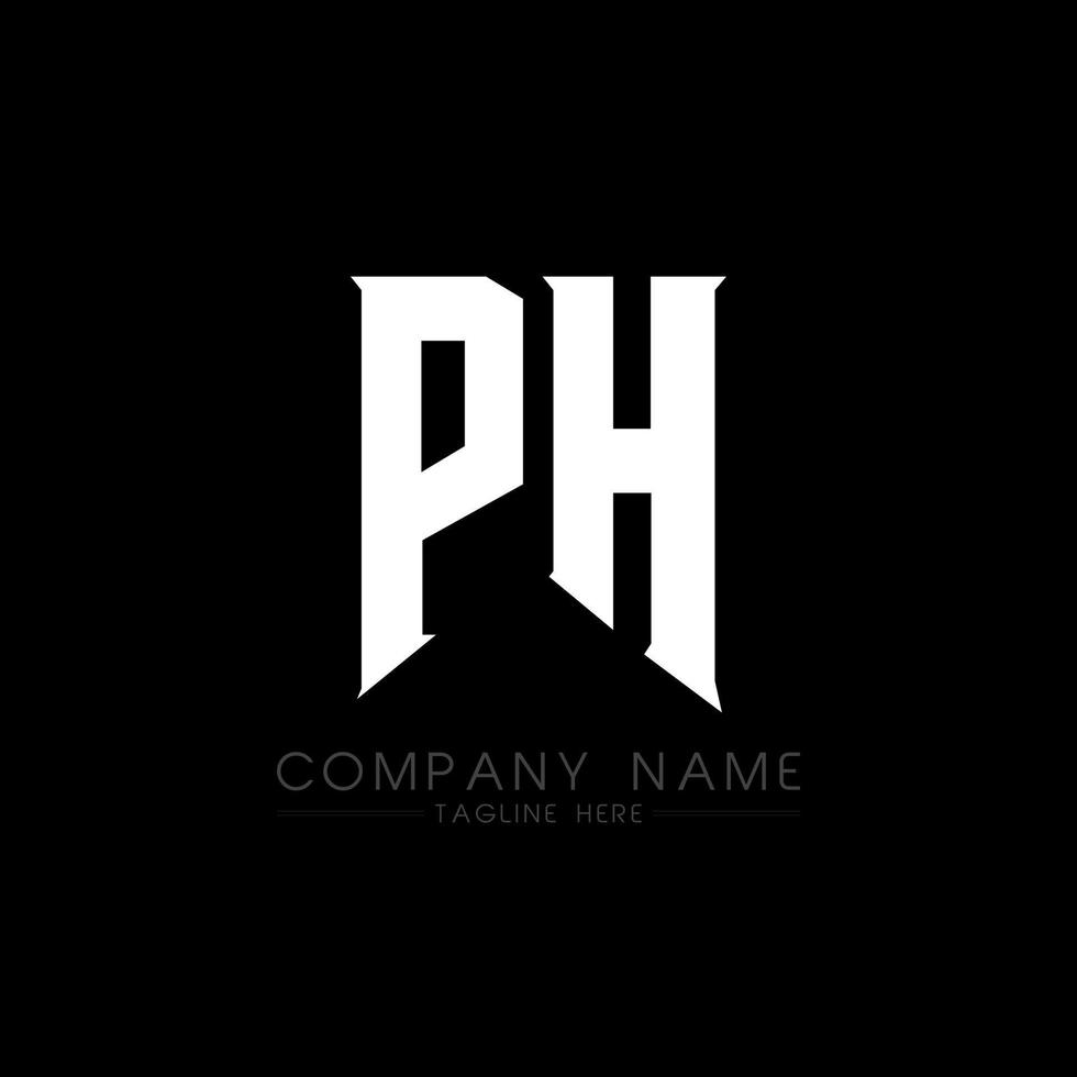 diseño del logotipo de la letra ph. letras iniciales ph icono del logotipo de juegos para empresas de tecnología. plantilla de diseño de logotipo mínimo de letra técnica ph. vector de diseño de letra ph con colores blanco y negro. ph