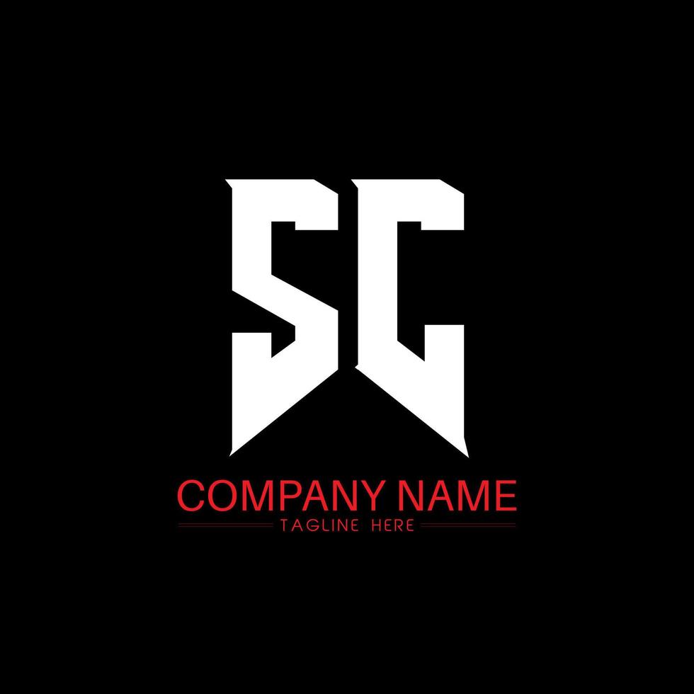 SC Letter Logo Design. Initial letters SC gaming's logo icon for technology companies. Tech letter SC minimal logo design template. SC letter design vector with white and black colors. SC